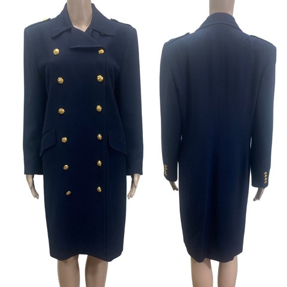Vintage Ralph Lauren Army Full Length Wool Pean Coat 14